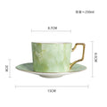 Axyaa Marble Ceramic Afternoon Tea Set Luxury Coffee Mug Home Decor Drinking Set