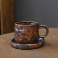 Axyaa Ceramic Coffee Cups and Saucers Set - Japanese Style Breakfast Afternoon Mugs