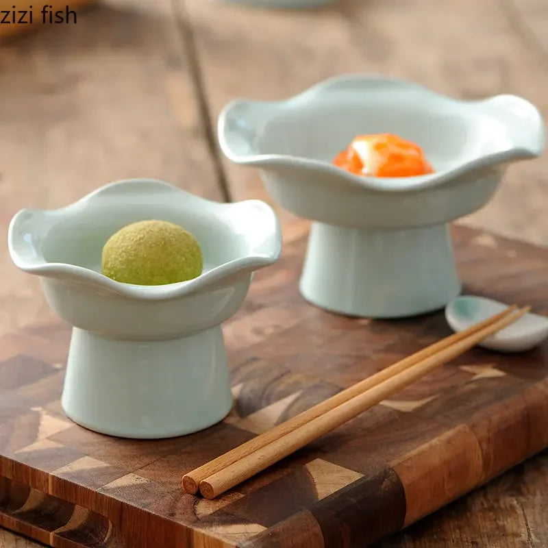 Axya Ceramic Plate Set: Sushi, Cake Stand, Dessert Dishes, Solid Color Tableware