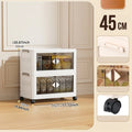 Axyaa 45cm Foldable Plastic Storage Box with Wheels, Multi-Layer Cabinet Organizer