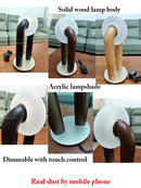 Axyaa Solid Wood Table Lamps Dimmable Touch Control LED Lighting for Indoor Decor