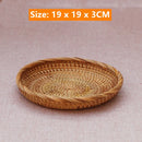 Rattan Basket Snack Bread Fruit Tray by Axyaa