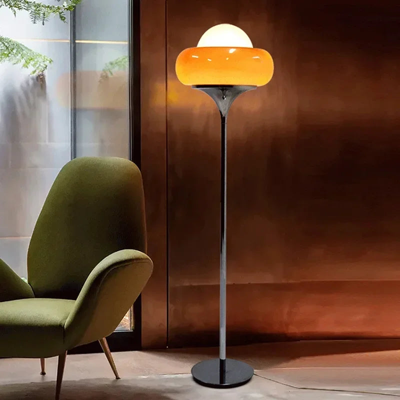 Axyaa Retro Orange Glass Lamp with Egg Tart Orange Lampshade