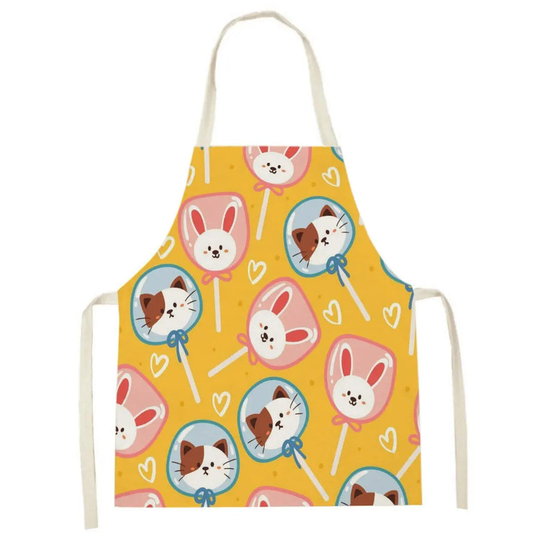 Axyaa Cute Bunny Carrot Apron with Daisies for Home Cooking and Baking