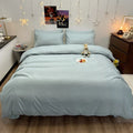 Axyaa Solid Color 4-Piece Bedding Set - Quilt Cover, Bed Sheet, Student Dorm 3-Piece Set