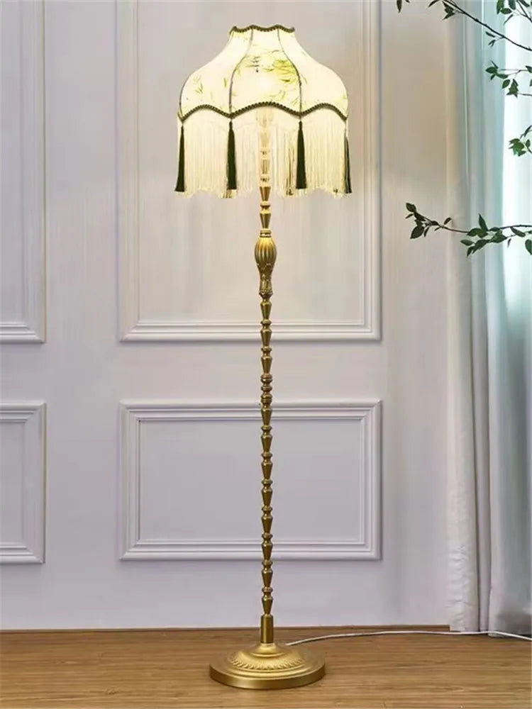 Axyaa European Retro Tassel Floor Lamp for Living Room & Bedroom