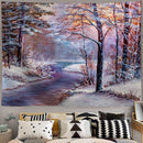 Axyaa Snowy Forest Tapestry Tree Wall Hanging for Home Decor