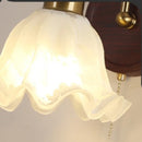 Axyaa Glass LED Wall Light with Pull Chain Switch for Bedroom Hallway