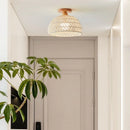 Axyaa Modern Wicker Wood LED Ceiling Lights for Home Decor