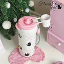Axyaa Kawaii Cat Bow Stainless Steel Water Bottle 500ml