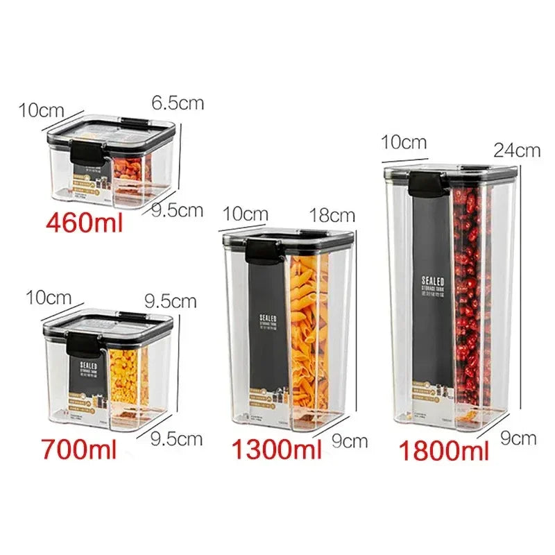 Axya Stackable Noodle Seal Jar Set - Kitchen Organizer & Dry Food Storage Box