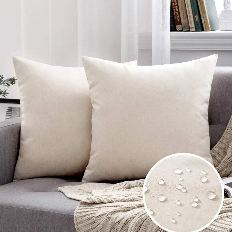 Waterproof Outdoor Cushion Cover 45x45cm - Axyaa Square Pillowcase for Garden, Sofa, Bed