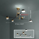 Axyaa Nordic Spider Jewel Chandelier Black Pendant Light LED