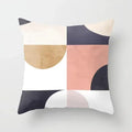 Nordic Pink Yellow Geometry Cushion Cover Abstract Art Pillowcase - Axyaa