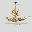 Axyaa Antler Deer Chandelier - Large Resin Hanging Light for Living Room or Loft