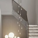Axyaa Modern LED Chandelier, Nordic Rain Drop Pendant, Creative Staircase Indoor Hanging Lamp