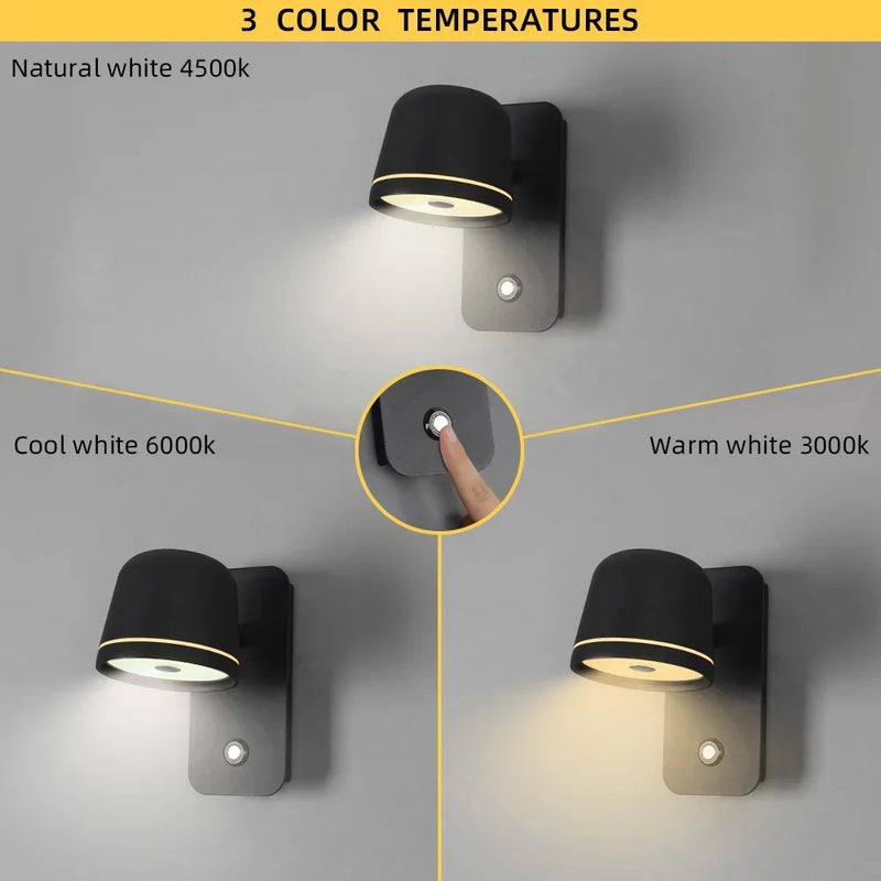 Axyaa Touch Dimmer LED Wall Lamp: Adjustable 3-CCT Brightness Sconce