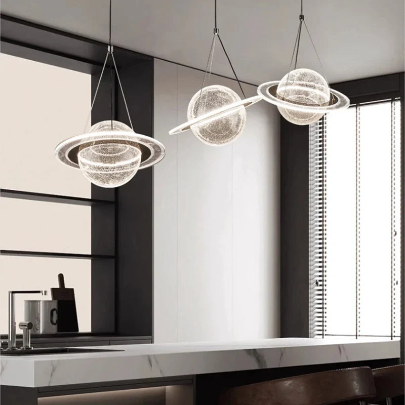 Axyaa Globe Shape Acrylic LED Chandelier: Modern Nordic Minimalist Indoor Lighting Fixtures