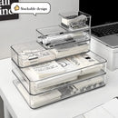 Axyaa Clear Drawer Organizers Set for Makeup, Kitchen, and Bathroom Storage