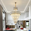 Axyaa Luxury Crystal Chandelier for Villa Living Room Spiral Staircase Loft Duplex