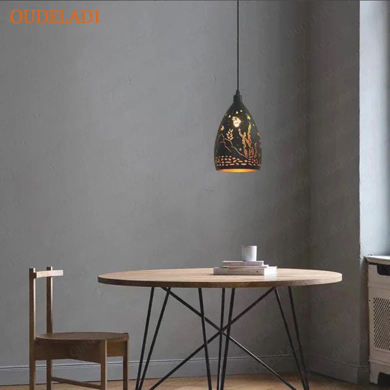 Axya Iron Cage LED Pendant Light for Living Room Restaurant Bar Decor