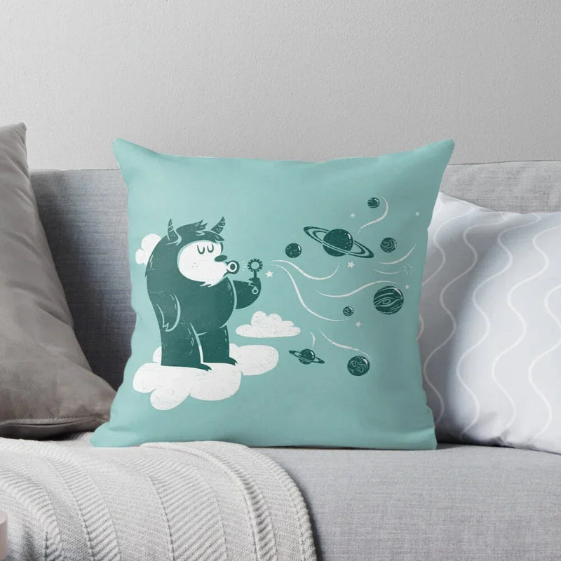 Cute Cat Decorative Pillow Case Cover for Modern Living Room Sofa by Axyaa