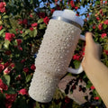 Axyaa 40oz Diamond Thermos Cup Stainless Steel Vacuum Flask Insulated Thermal Water Bottle