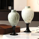 Axyaa Medieval High White Porcelain Glass Vase for Wabi Sabi Style Flower Arrangement