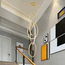 Axyaa Gold Steel LED Pendant Light for Home Decor & Stairs