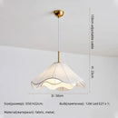 Axyaa Nordic Fabric LED Chandelier | Modern White Pendant Light for Dining Room & Foyer