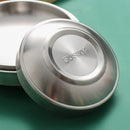 Axyaa Stainless Steel Dipping Bowl Double Layer Round Serving Plate