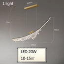Axyaa Acrylic Feather Bird Pendant Chandelier - Modern Art Home Decoration Lighting