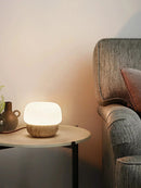 Axya Cream Mushroom Table Lamp: Warm, Retro Stone Light for Bedroom Beauty