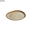 Axyaa Ceramic Plate Set: Irregular Kiln Steak Dessert Salad Snack Artistic Conception Tableware