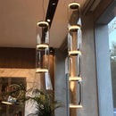 Axyaa Glass LED Pendant Light - Modern Transparent Luminaires for Indoor Living and Dining Room