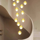 Axyaa Modern Crystal Chandelier Stair Pendant Living Room Lighting
