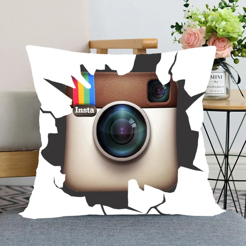Axyaa Satin Soft Pillowcase for Home Decor 45x45cm Square Zipper Pillow Cover