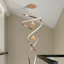 Axyaa Crystal Chandelier Stair Pendant Lamp Living Room Interior Lighting