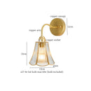 Axyaa Brass Glass LED Wall Light - Vintage Bathroom Vanity Lamp