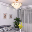 Axyaa Glass LED Chandelier: Modern Luxury Lighting Fixture for Living Room, Dining, and Bedroom