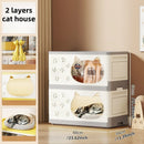 Axyaa Cat House Cabinet: 1-3 Tier, 60cm Wide, Black/Gray for Bedroom/Living Room