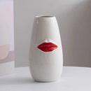 Axyaa Red Lips Ceramic Vase for Minimalist Floral Arrangements