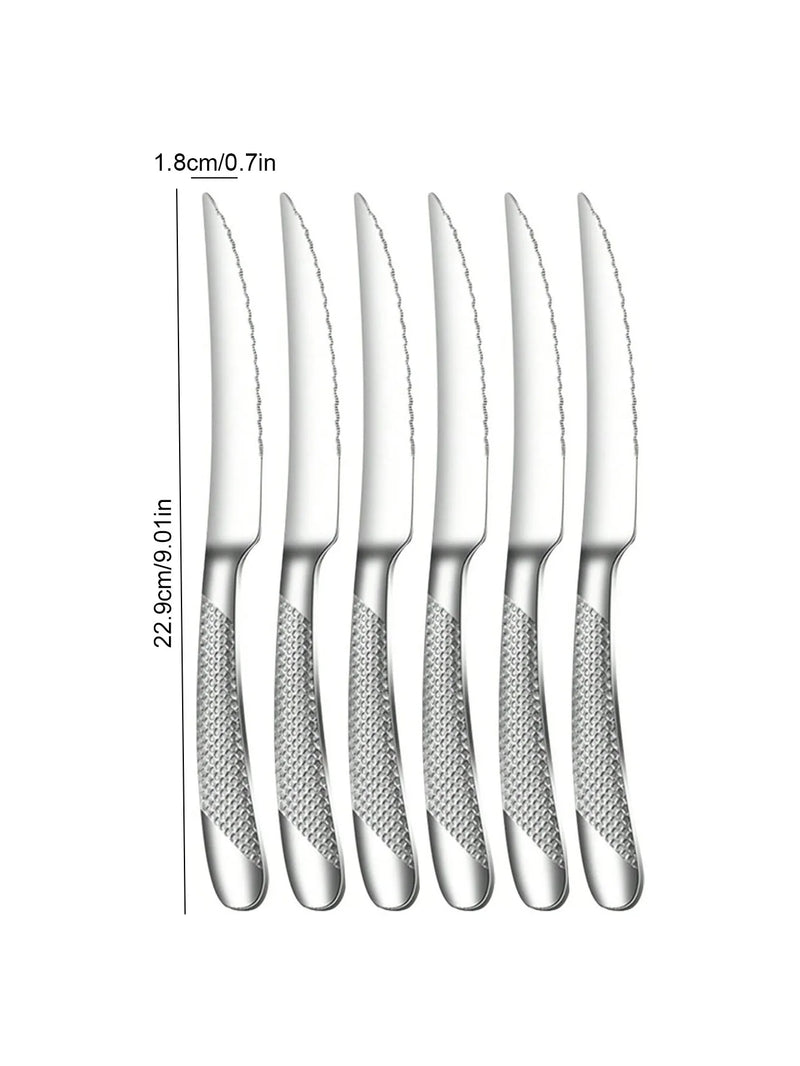 Axyaa Stainless Steel Silver High-End Star Diamond 30pc Tableware Set for Luxury Dining