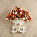 Axyaa Double Angel Vase Wall Hanging with Artificial Flowers for Home Decor