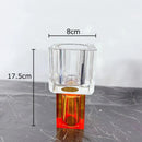 Axyaa Geometric Glass Vase with Artificial Flowers - Modern Decor & Crystal Vases