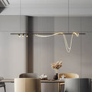 Axyaa Curved Line LED Chandelier for Nordic Minimalist Art Restaurant Bar