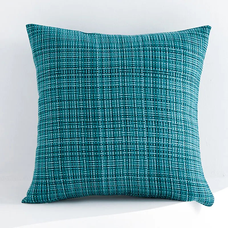 Orange Waterproof Cotton Linen Pillow Cover for Home Sofa Decor by Axyaa