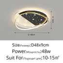 Axyaa LED Ceiling Light Black/Gold Remote Control Modern Home Lighting Fixtures