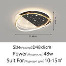Axyaa Modern LED Ceiling Light Black/Gold Remote Control Home Decor Lighting