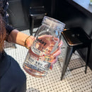 Axyaa Kawaii Cat Glass Cup 450ml - Heat Resistant, BPA-Free, Cute Design
